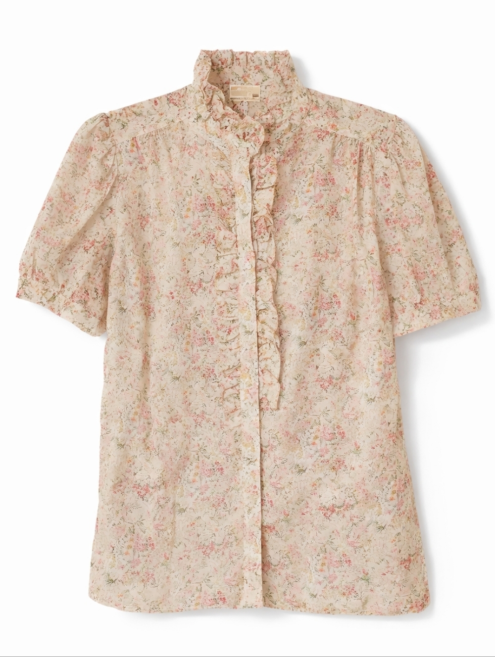Country Suburbans Vintage Floral Ruffle Top Cottagecore Feminine Romantic Size 8